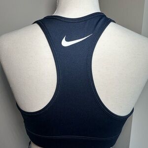Nike Navy Racerback Sports Bra with White Swoosh